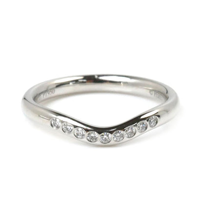 TIFFANY&Co. ティファニー Pt950プラチナ カーブドバンド ダイヤモンド リング・指輪 ダイヤモンド 7.5号 3.6g レディース【中古】【美品】