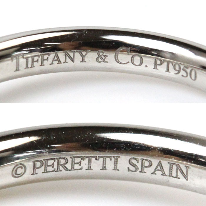 TIFFANY&Co. ティファニー Pt950プラチナ カーブドバンド ダイヤモンド リング・指輪 ダイヤモンド 7.5号 3.6g レディース【中古】【美品】