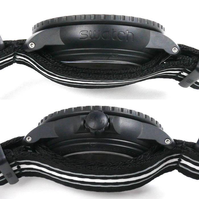 BLANCPAINxSWATCH フィフティファゾムス オーシャン オブ ストーム  腕時計 自動巻き ブラック S035B400 メンズ【中古】【極美品】