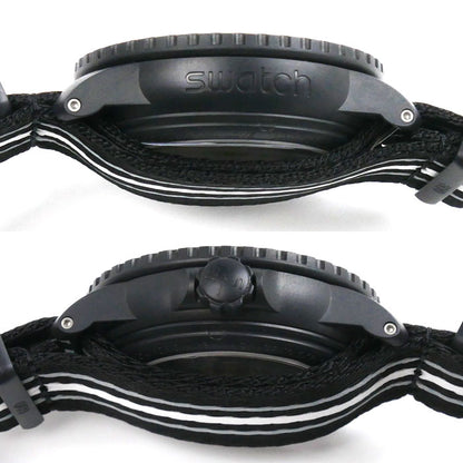 BLANCPAINxSWATCH フィフティファゾムス オーシャン オブ ストーム  腕時計 自動巻き ブラック S035B400 メンズ【中古】【極美品】