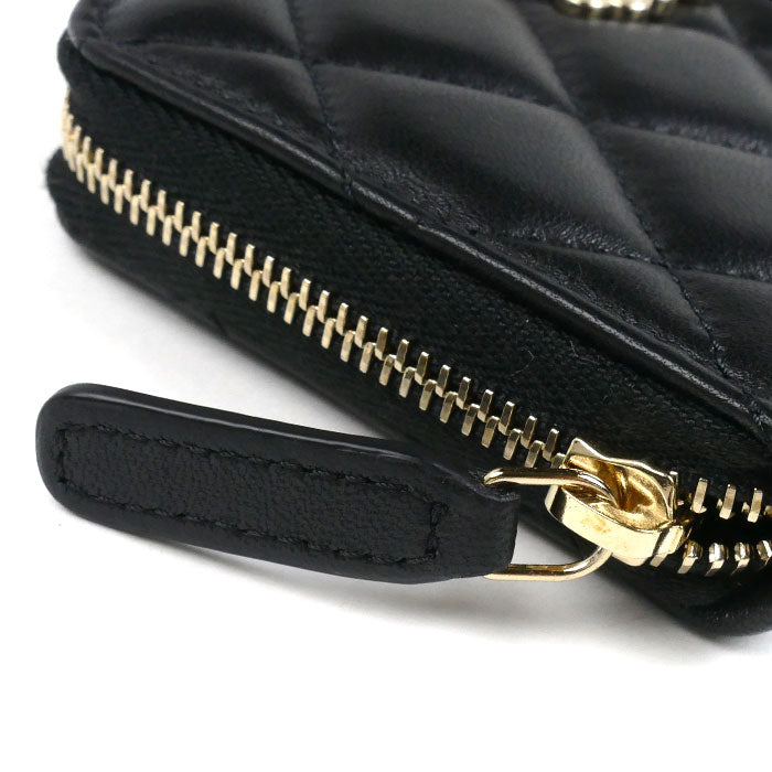 CHANEL シャネル マトラッセ COCO パール コインケース ブラック AP3811 レディース【中古】【美品】