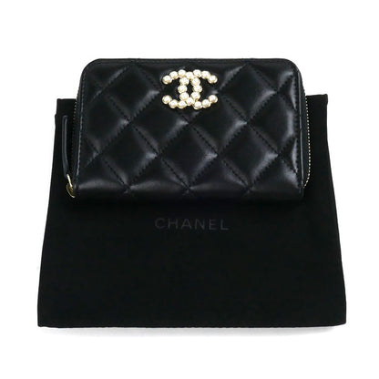 CHANEL シャネル マトラッセ COCO パール コインケース ブラック AP3811 レディース【中古】【美品】