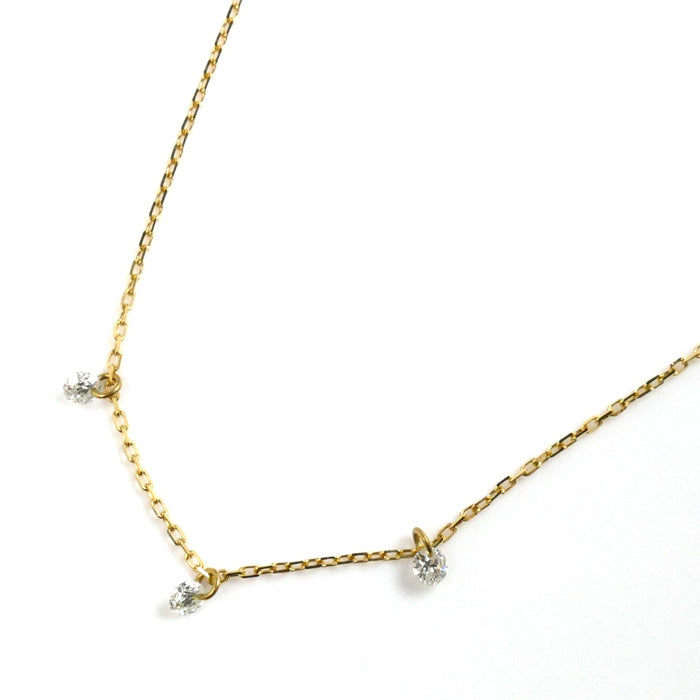 AHKAH アーカー K18YG イエローゴールド ビンドゥ 3Pダイヤ ネックレス AB1755010100 ダイヤモンド 0.9g 37/40cm レディース【中古】