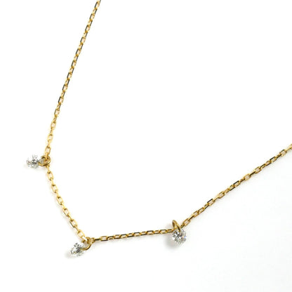 AHKAH アーカー K18YG イエローゴールド ビンドゥ 3Pダイヤ ネックレス AB1755010100 ダイヤモンド 0.9g 37/40cm レディース【中古】