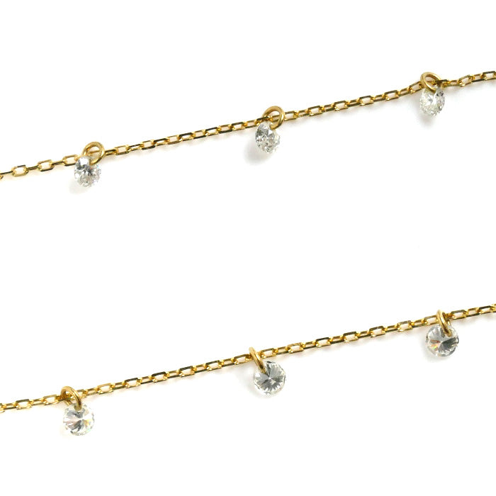 AHKAH アーカー K18YG イエローゴールド ビンドゥ 3Pダイヤ ネックレス AB1755010100 ダイヤモンド 0.9g 37/40cm レディース【中古】