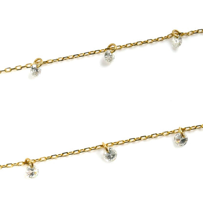 AHKAH アーカー K18YG イエローゴールド ビンドゥ 3Pダイヤ ネックレス AB1755010100 ダイヤモンド 0.9g 37/40cm レディース【中古】