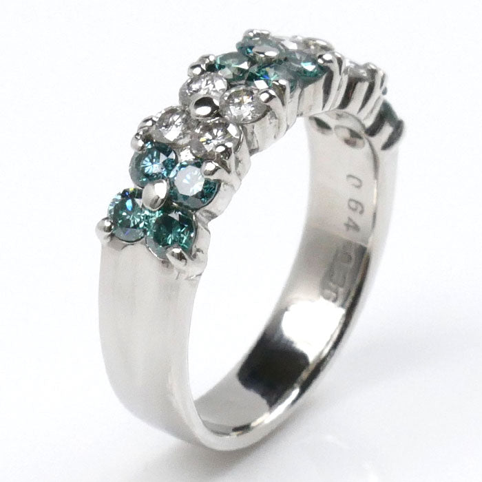 Pt900プラチナ ダイヤ リング・指輪 ダイヤモンド0.64ct/0.36ct 10号 6.9g レディース【中古】【美品】