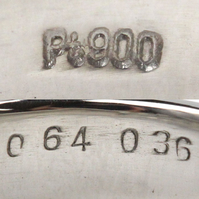 Pt900プラチナ ダイヤ リング・指輪 ダイヤモンド0.64ct/0.36ct 10号 6.9g レディース【中古】【美品】