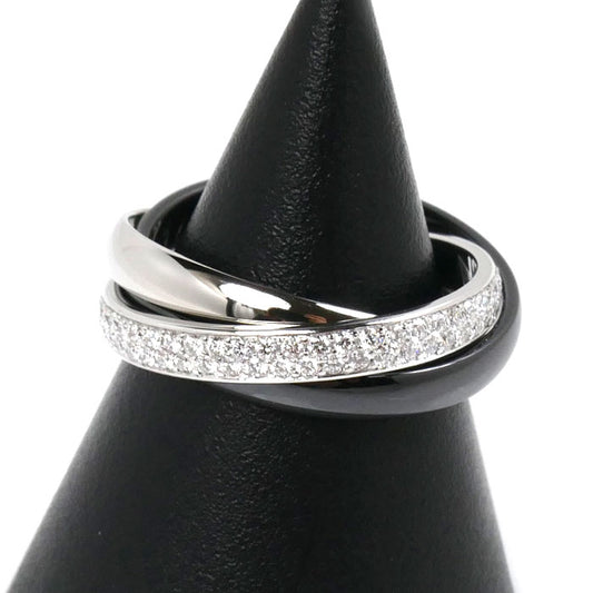 CARTIER カルティエ K18WG/Pt950/CE トリニティ パヴェ ダイヤ リング・指輪 ダイヤモンド 11号 51 5.8g レディース【中古】【美品】