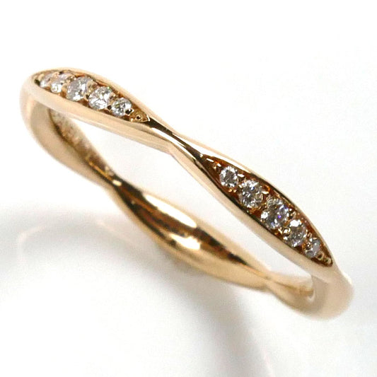 CHANEL シャネル K18PG ピンクゴールド カメリア ハーフエタニティ ダイヤ リング・指輪 J10836 ダイヤモンド 7.5号 48 2.3g レディース【中古】【美品】