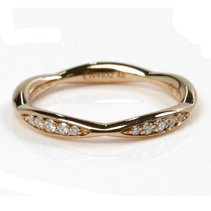 CHANEL シャネル K18PG ピンクゴールド カメリア ハーフエタニティ ダイヤ リング・指輪 J10836 ダイヤモンド 7.5号 48 2.3g レディース【中古】【美品】