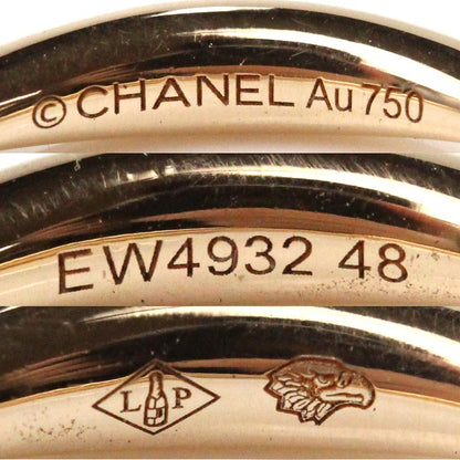 CHANEL シャネル K18PG ピンクゴールド カメリア ハーフエタニティ ダイヤ リング・指輪 J10836 ダイヤモンド 7.5号 48 2.3g レディース【中古】【美品】