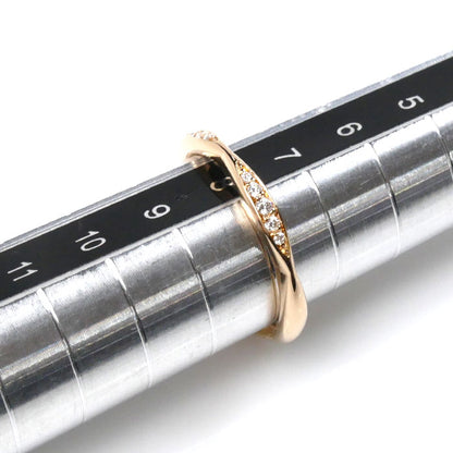 CHANEL シャネル K18PG ピンクゴールド カメリア ハーフエタニティ ダイヤ リング・指輪 J10836 ダイヤモンド 7.5号 48 2.3g レディース【中古】【美品】