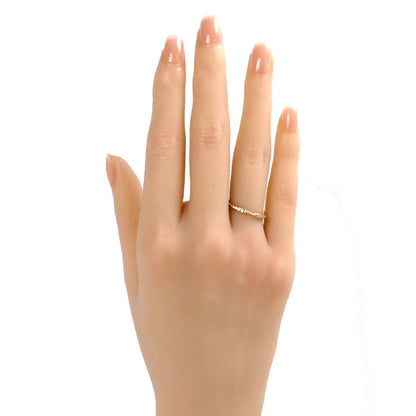 CHANEL シャネル K18PG ピンクゴールド カメリア ハーフエタニティ ダイヤ リング・指輪 J10836 ダイヤモンド 7.5号 48 2.3g レディース【中古】【美品】