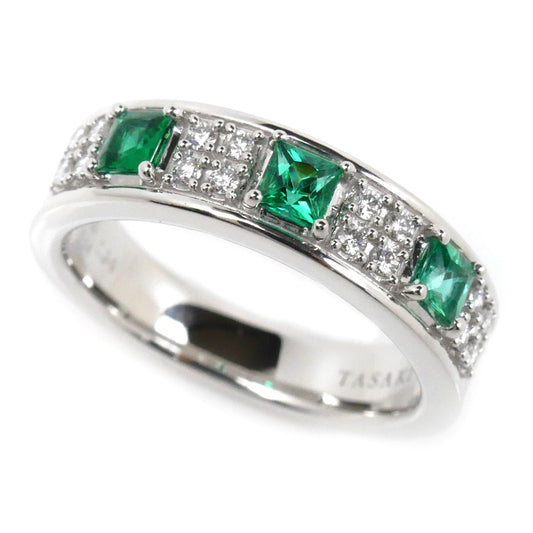 TASAKI タサキ K18WG ホワイトゴールド エメラルド リング・指輪 エメラルド0.34ct ダイヤモンド0.14ct 12.5号 6.7g レディース【中古】【美品】