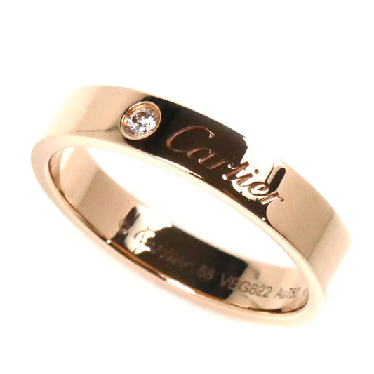 CARTIER カルティエ K18PG ピンクゴールド エングレーブド 1P ダイヤ リング・指輪 ダイヤモンド 18号 58 5.5g ユニセックス【中古】【美品】