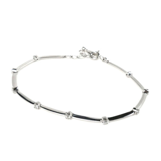 Vendome Aoyama ヴァンドーム青山 K18WG ホワイトゴールド ダイヤ ブレスレット ダイヤモンド0.31ct 4.4g 15.5～17.5cm レディース【中古】