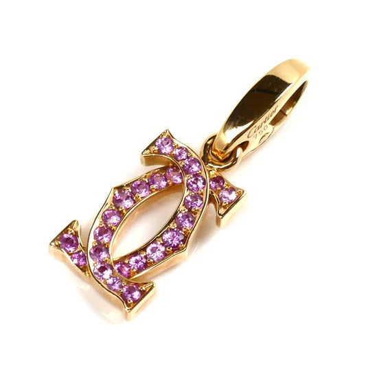 CARTIER カルティエ K18PG ピンクゴールド 2C ピンクサファイア チャーム ピンクサファイア 2.2g レディース【中古】