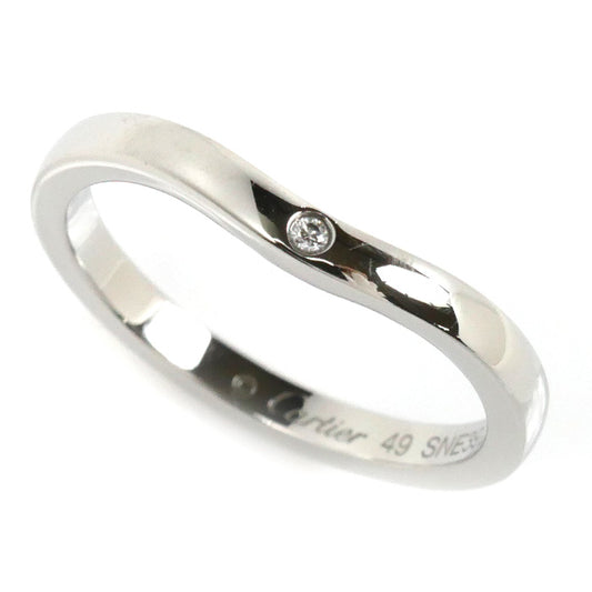 CARTIER カルティエ Pt950プラチナ バレリーナ カーブ ウェディング 3P ダイヤ リング・指輪 B4092949 ダイヤモンド 9号 49 3.2g レディース【中古】