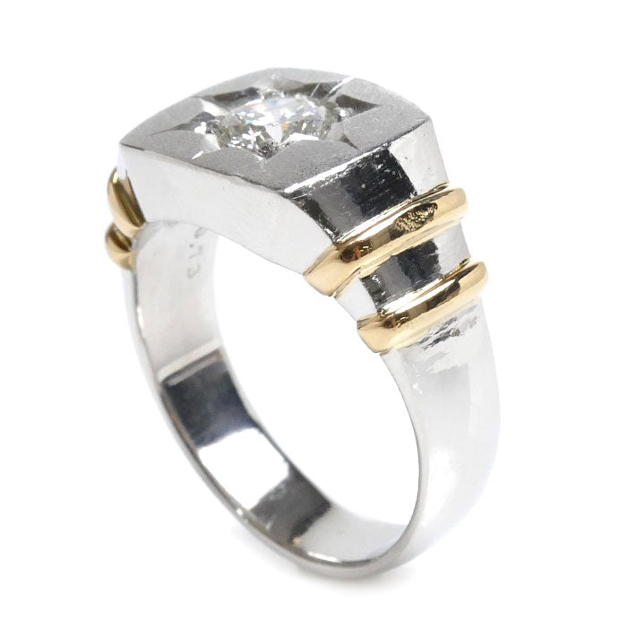 Pt900/K18YG ダイヤ リング・指輪 ダイヤモンド0.73ct 20号 19.6g メンズ【中古】