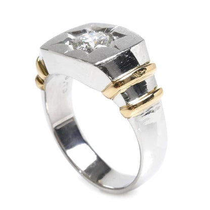 Pt900/K18YG ダイヤ リング・指輪 ダイヤモンド0.73ct 20号 19.6g メンズ【中古】