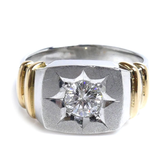 Pt900/K18YG ダイヤ リング・指輪 ダイヤモンド0.73ct 20号 19.6g メンズ【中古】