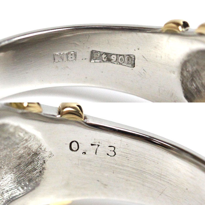 Pt900/K18YG ダイヤ リング・指輪 ダイヤモンド0.73ct 20号 19.6g メンズ【中古】
