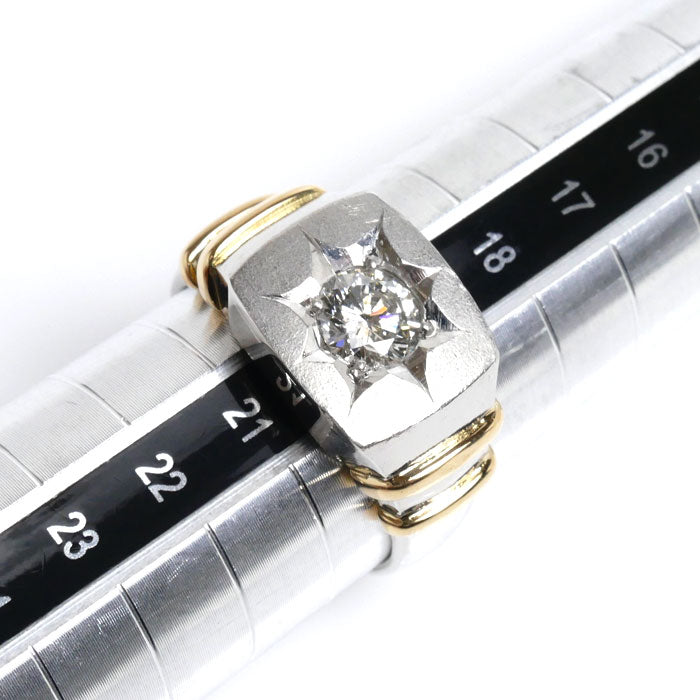 Pt900/K18YG ダイヤ リング・指輪 ダイヤモンド0.73ct 20号 19.6g メンズ【中古】