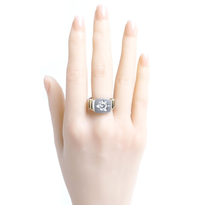 Pt900/K18YG ダイヤ リング・指輪 ダイヤモンド0.73ct 20号 19.6g メンズ【中古】