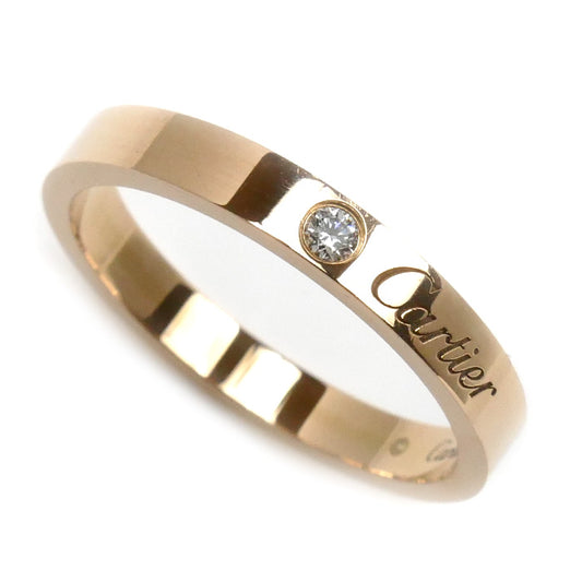 CARTIER カルティエ K18PG ピンクゴールド エングレーブド 1Pダイヤ リング・指輪 B4086459 ダイヤモンド 18.5号 59 4.3g ユニセックス【中古】【美品】