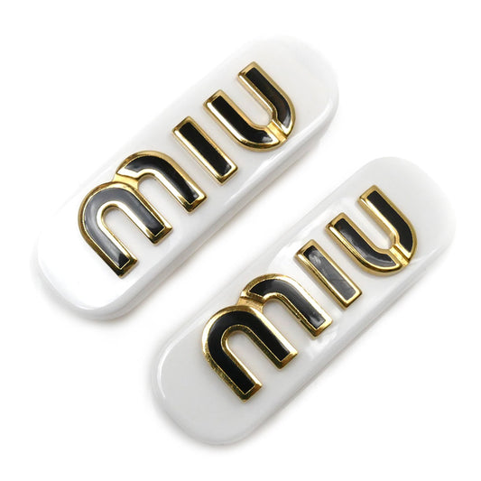 MIUMIU ミュウミュウ GP ロゴ ヘアクリップ ヘアアクセサリー 51F072 レディース【中古】【美品】