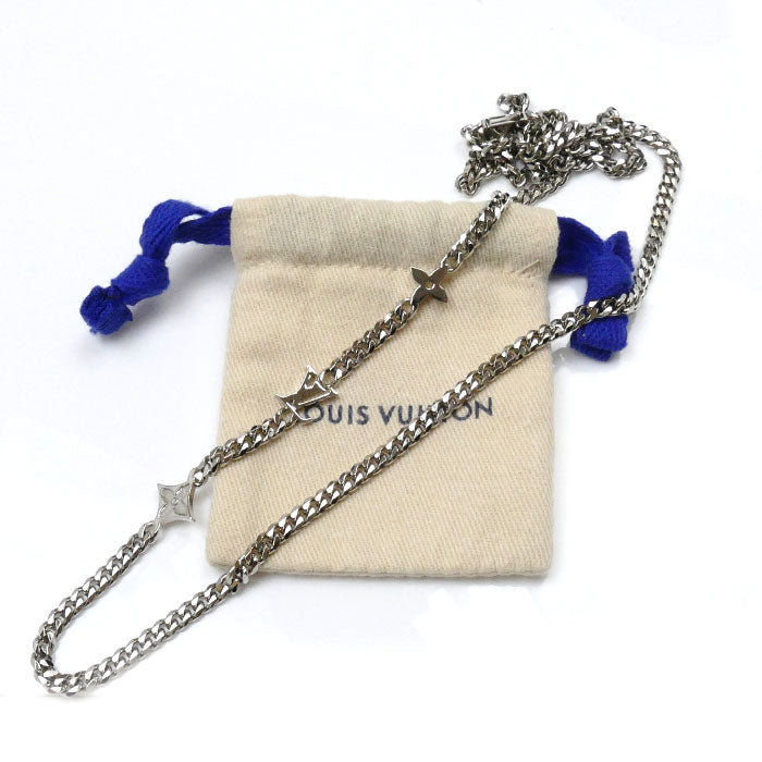 LOUIS VUITTON ルイ・ヴィトン メタル モノグラム ロウ ネックレス M01490 RM3273 65cm メンズ【中古】