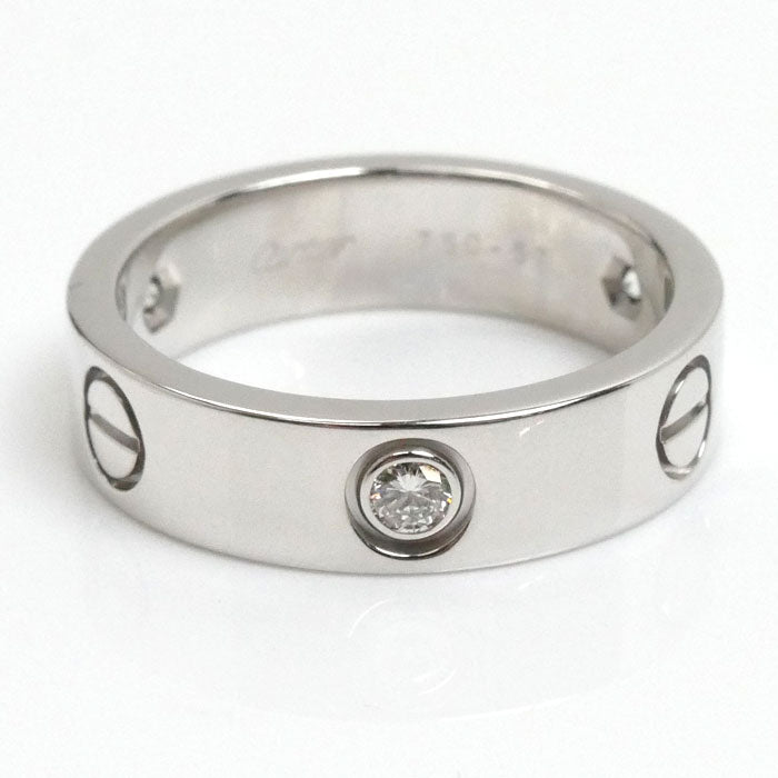 CARTIER カルティエ K18WG ホワイトゴールド ラブ ハーフ ダイヤ リング・指輪 B4032557 ダイヤモンド 17号 57 9.4g レディース【中古】【美品】