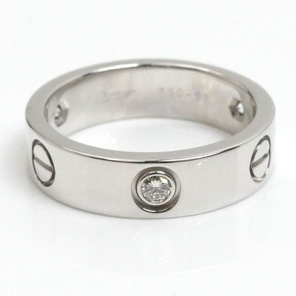 CARTIER カルティエ K18WG ホワイトゴールド ラブ ハーフ ダイヤ リング・指輪 B4032557 ダイヤモンド 17号 57 9.4g レディース【中古】【美品】