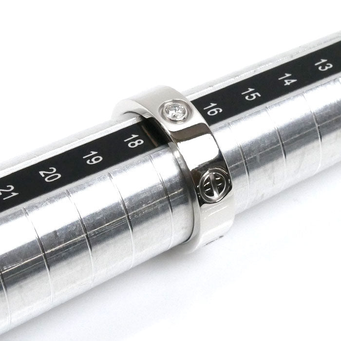 CARTIER カルティエ K18WG ホワイトゴールド ラブ ハーフ ダイヤ リング・指輪 B4032557 ダイヤモンド 17号 57 9.4g レディース【中古】【美品】