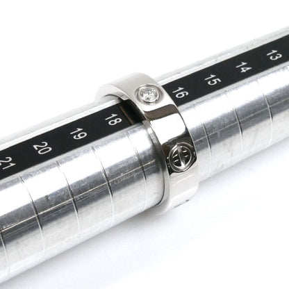 CARTIER カルティエ K18WG ホワイトゴールド ラブ ハーフ ダイヤ リング・指輪 B4032557 ダイヤモンド 17号 57 9.4g レディース【中古】【美品】
