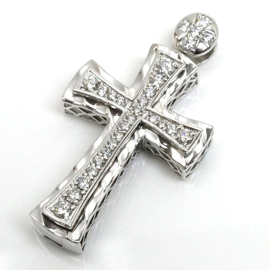 ゆきざき K18WG ホワイトゴールド ヨビコ クロス ダイヤ ペンダントトップ W50109.12.9.5 ダイヤモンド0.75ct 10.6g ユニセックス【中古】【美品】