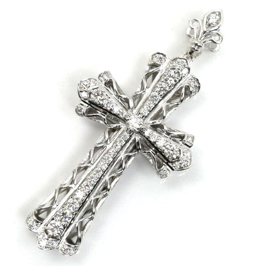 ゆきざき K18WG ホワイトゴールド ヨビコ クロス ダイヤ ペンダントトップ W31297.12.9.5 ダイヤモンド0.80ct 9.3g ユニセックス【中古】【美品】