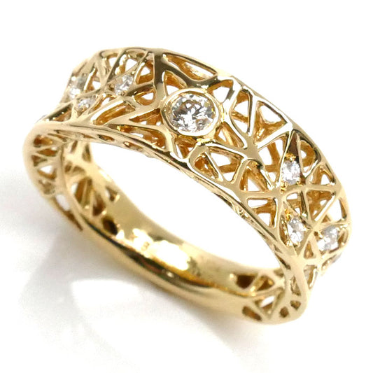 festaria K18YG イエローゴールド 星の王子様 ロウムーン リング・指輪 20096-121100100 ダイヤモンド0.104ct/0.20ct 11号 4.1g レディース【中古】【美品】