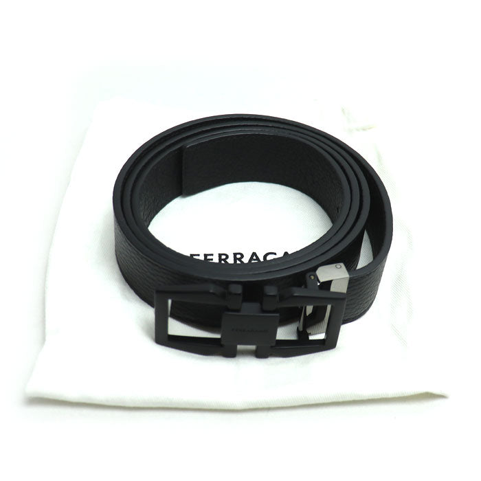 Salvatore Ferragamo サルヴァトーレフェラガモ ガンチーニ リバーシブル ベルト ブラック 670251 776323 メンズ【中古】【極美品】
