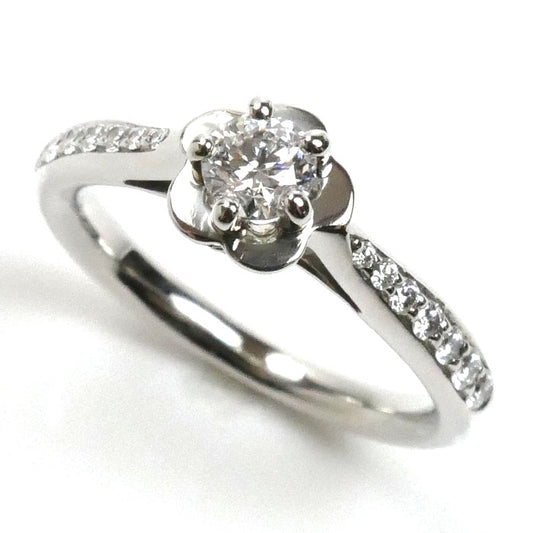 CHANEL シャネル Pt950プラチナ カメリア ダイヤ リング・指輪 J4143 ダイヤモンド0.25ct 9.5号 50 5.2g レディース【中古】【美品】