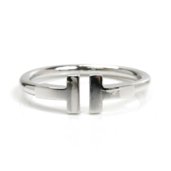 TIFFANY&Co. ティファニー K18WG ホワイトゴールド Tワイヤー リング・指輪 60148374 14号 3.5g レディース【中古】