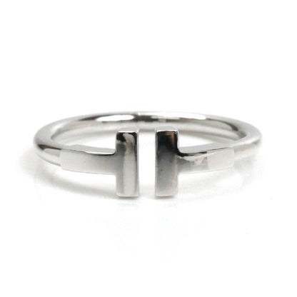 TIFFANY&Co. ティファニー K18WG ホワイトゴールド Tワイヤー リング・指輪 60148374 14号 3.5g レディース【中古】