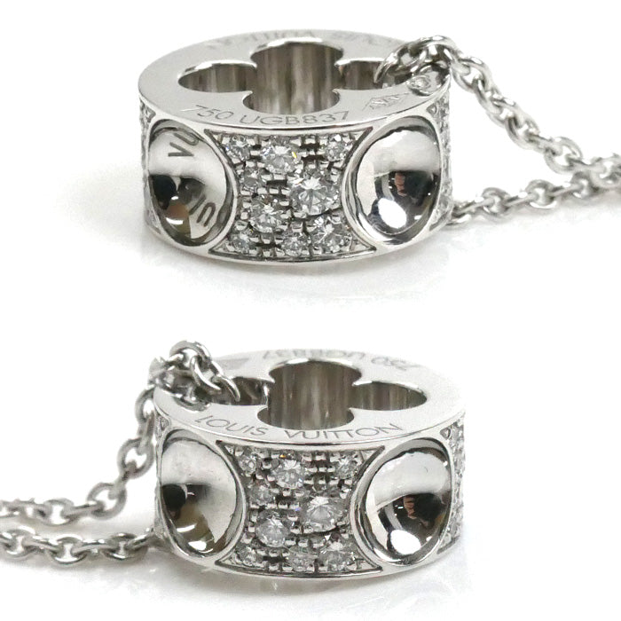 LOUIS VUITTON ルイ・ヴィトン K18WG ホワイトゴールド パンダンティフ アンプラント ダイヤ ネックレス Q93127 UGB837 ダイヤモンド 6.2g 40cm レディース【中古】