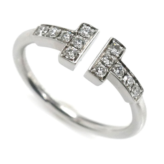 TIFFANY&Co. ティファニー K18WG ホワイトゴールド Tワイヤー ダイヤ リング・指輪 60147237 ダイヤモンド 8号 2.3g レディース【中古】【美品】
