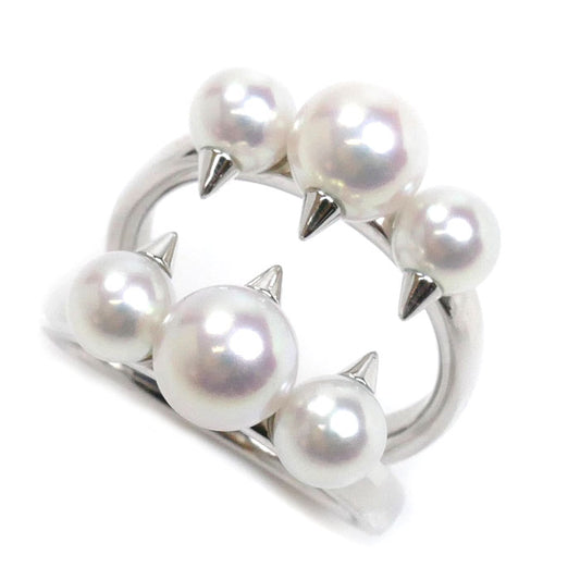 TASAKI タサキ K18WG ホワイトゴールド デインジャー シグネチャー パール リング・指輪 R-4497-18KWG アコヤパール約5.0～6.3mm 9号 8.1g レディース【中古】【美品】