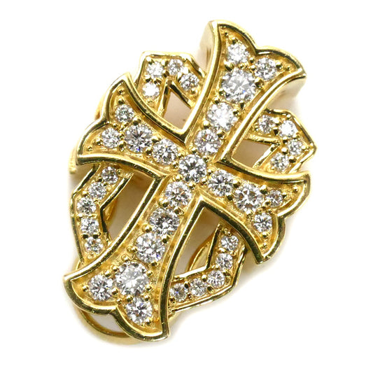 ゆきざき K18YG イエローゴールド ダブルトップ ダイヤ ペンダントトップ W50120.12.6.5 ダイヤモンド0.52ct 6.1g ユニセックス【中古】