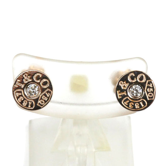 TIFFANY&Co. ティファニー K18PG ピンクゴールド 1837 サークル ダイヤ ピアス ダイヤモンド 2.4g レディース【中古】【美品】