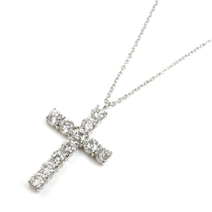 Vendome Aoyama ヴァンドーム青山 Pt900/850 クロス ダイヤ ネックレス ダイヤモンド0.85ct 3.8g 40cm レディース【中古】【美品】