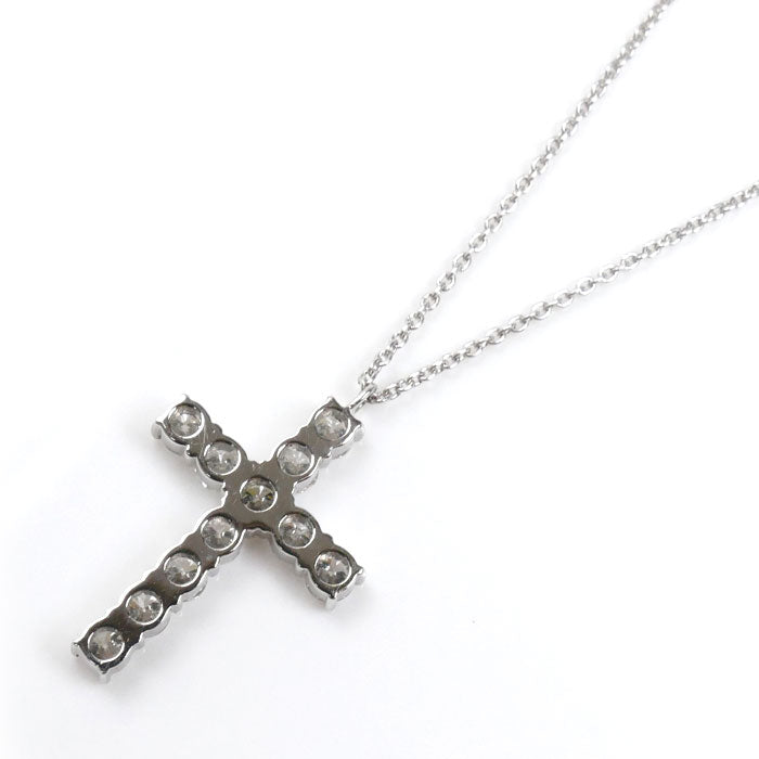 Vendome Aoyama ヴァンドーム青山 Pt900/850 クロス ダイヤ ネックレス ダイヤモンド0.85ct 3.8g 40cm レディース【中古】【美品】